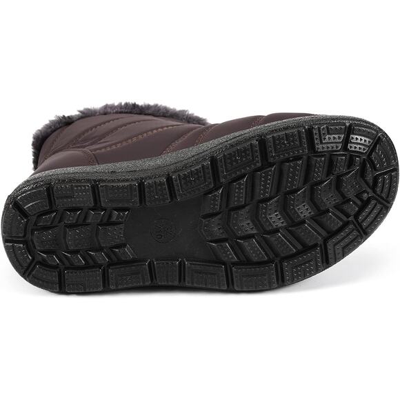 Hsyooes Women's Warm Fur Lined Snow Boots - Waterproof Booties - Black, Size 9.5 - Picture 4 of 11